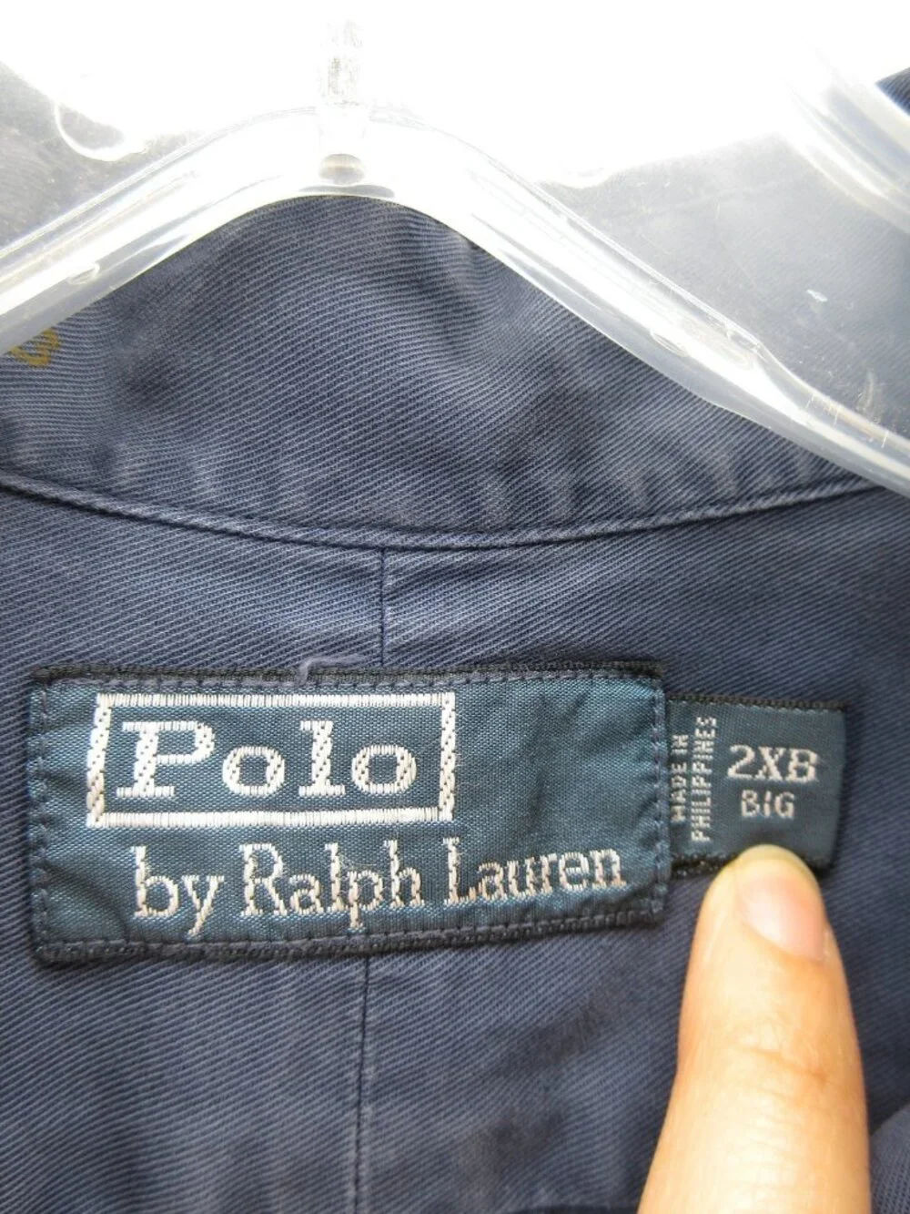 VGT Polo Ralph Lauren Shirt 2XB Big Navy Button Up Workwear Utility Y2K